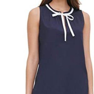 Tommy Hilfiger Women's Navy Tie Sleeveless Top